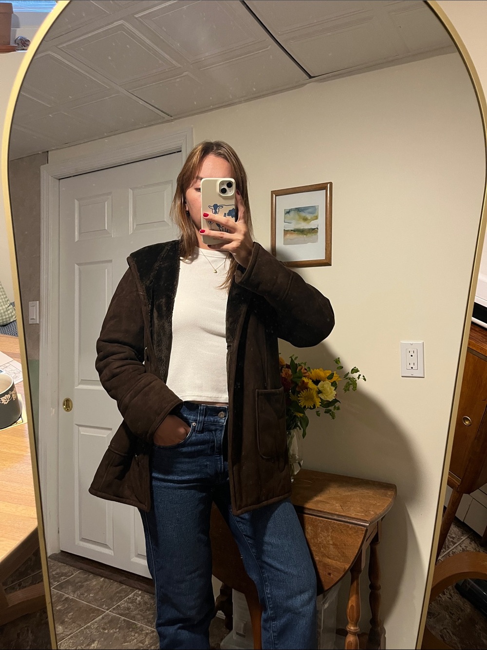 Talbots Dark Brown Faux Suede Jacket